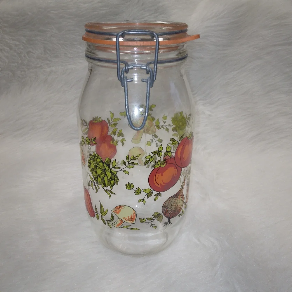 VINTAGE Arc of France Spice of Life 2L Glass Canister.